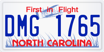 NC license plate DMG1765