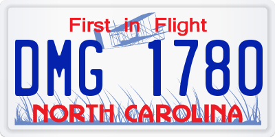 NC license plate DMG1780