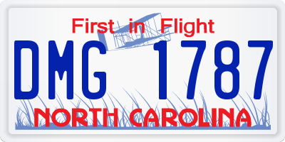 NC license plate DMG1787