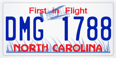NC license plate DMG1788