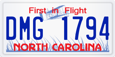 NC license plate DMG1794