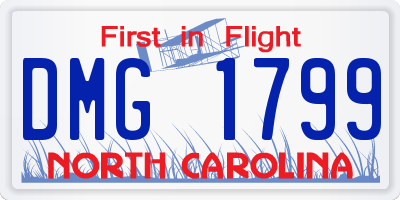 NC license plate DMG1799