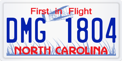 NC license plate DMG1804