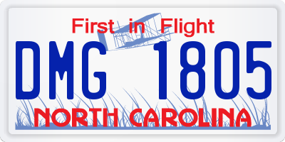 NC license plate DMG1805