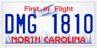 NC license plate DMG1810