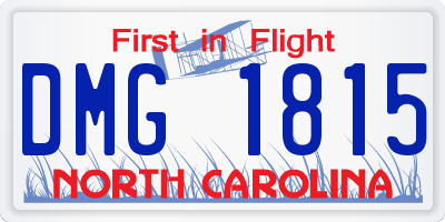 NC license plate DMG1815