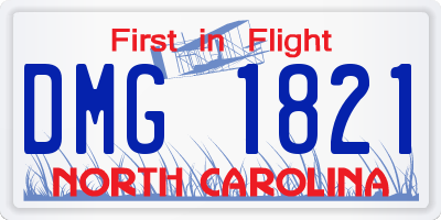 NC license plate DMG1821