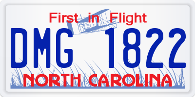 NC license plate DMG1822