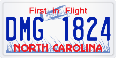 NC license plate DMG1824