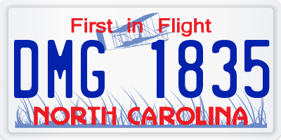 NC license plate DMG1835