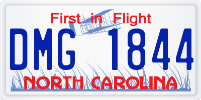 NC license plate DMG1844