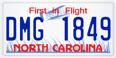 NC license plate DMG1849