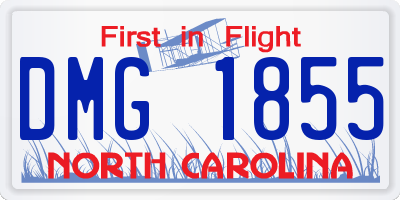 NC license plate DMG1855