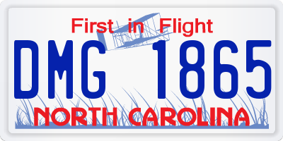 NC license plate DMG1865