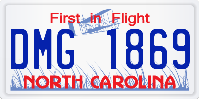 NC license plate DMG1869