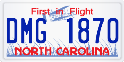 NC license plate DMG1870