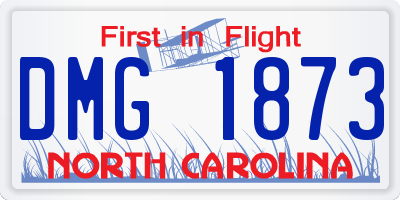 NC license plate DMG1873