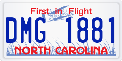 NC license plate DMG1881