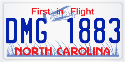 NC license plate DMG1883
