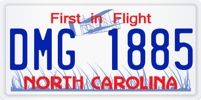 NC license plate DMG1885