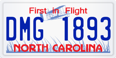 NC license plate DMG1893