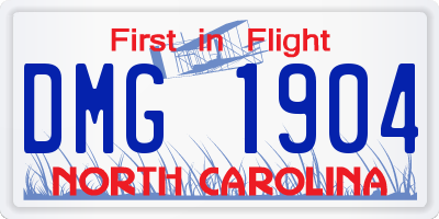 NC license plate DMG1904