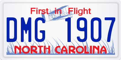 NC license plate DMG1907