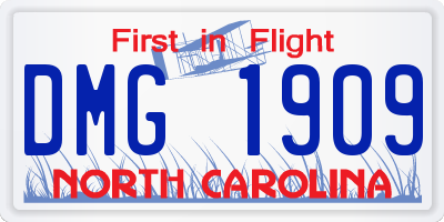 NC license plate DMG1909
