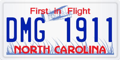 NC license plate DMG1911
