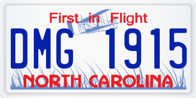 NC license plate DMG1915