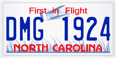 NC license plate DMG1924