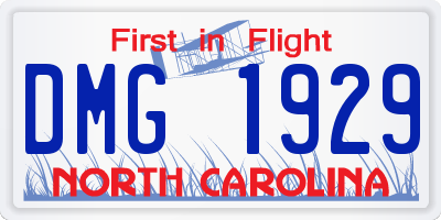 NC license plate DMG1929