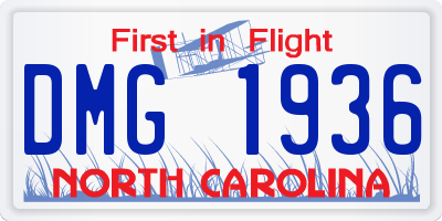 NC license plate DMG1936