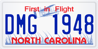 NC license plate DMG1948