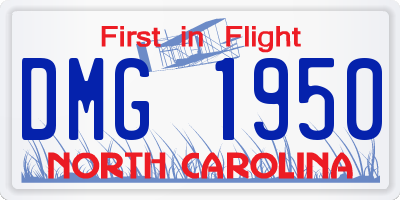 NC license plate DMG1950