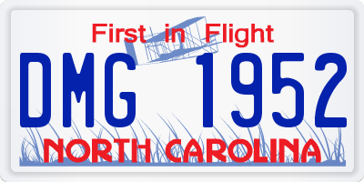 NC license plate DMG1952