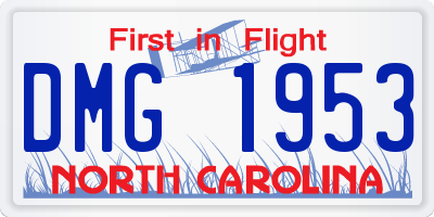 NC license plate DMG1953