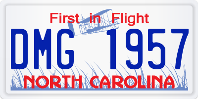 NC license plate DMG1957