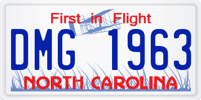 NC license plate DMG1963