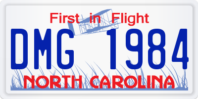 NC license plate DMG1984
