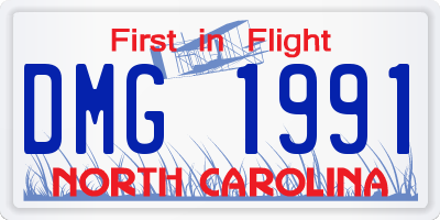 NC license plate DMG1991