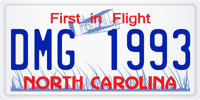 NC license plate DMG1993