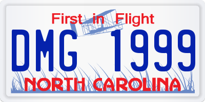 NC license plate DMG1999