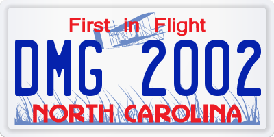 NC license plate DMG2002