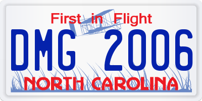 NC license plate DMG2006