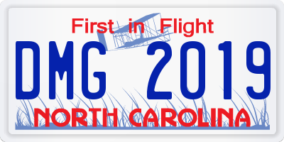 NC license plate DMG2019