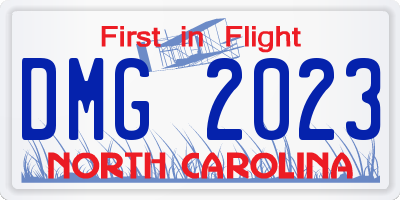 NC license plate DMG2023