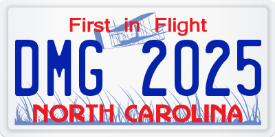 NC license plate DMG2025