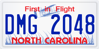 NC license plate DMG2048