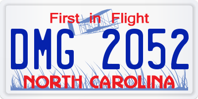 NC license plate DMG2052